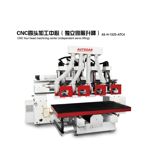 Multi Functional Four Head Machining Center Woodworking Cutting and Carving CNC Engraving Machine