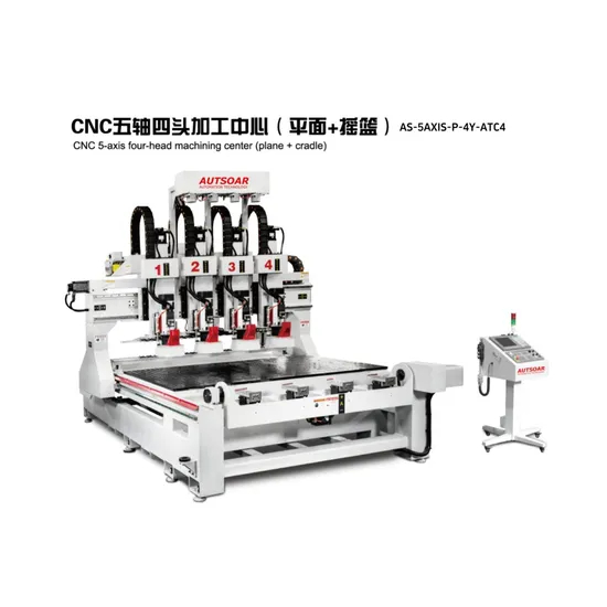 Professional Manufacturing of Ultra-Low Price CNC Five Axis Four Head Machining Center Woodworking Carving Machine