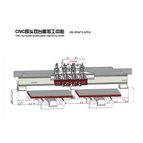 High Performance CNC Four Head Double Table High-Quality Engraving Machine for Sale