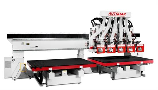 Five Head Dual Plane CNC Engraving Machine for Cutting Wooden Furniture Doors, Stair Legs, Statues